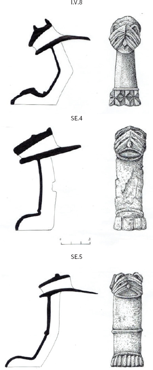 Figura 11. Tipología según tamaños y perfiles, como se aprecia en los dibujos de las patas I.V.8 y SE.4-5.