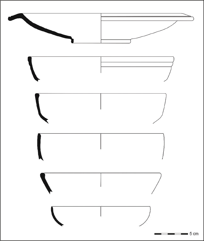 Figura 7. Repertorio cerámico ARSW constatado en los niveles tardoantiguos de H2 y H6.