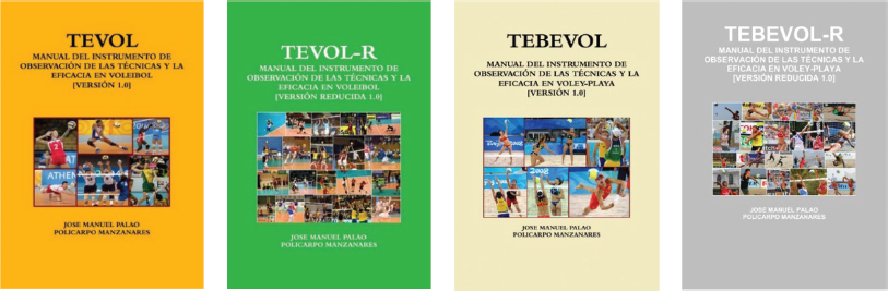 Figure 1. Cover page of the TEVOL and TEBEVOL instrument observer’s manual (full and reduced version). The manuals are available for download at the following links: TEVOL full version (Palao & Manzanares, 2009a), TEVOL-R, reduced version (Palao & Manzanares, 2009b), TEBEVOL, full version (Palao & Manzanares, 2009c), and TEVOL-R, reduced version (Palao & Manzanares, 2009d, TEBEVOL-R)