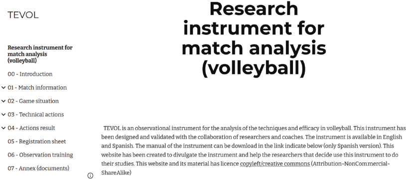 Figure 2. Front page of the TEVOL instrument website (link). The web page describes the TEVOL instrument and provides material to learn how to use this observation instrument. The web page is written in English, Spanish, and Portuguese