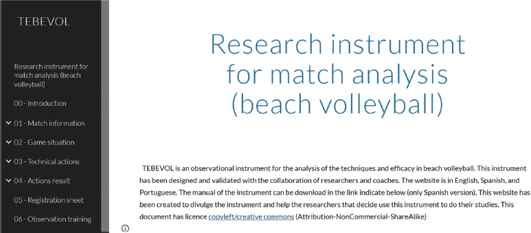 Figure 3. Front page of the TEBEVOL instrument website (link). The web page describes the TEVOL instrument and provides material to learn how to use this observation instrument. The web page is written in English, Spanish, and Portuguese