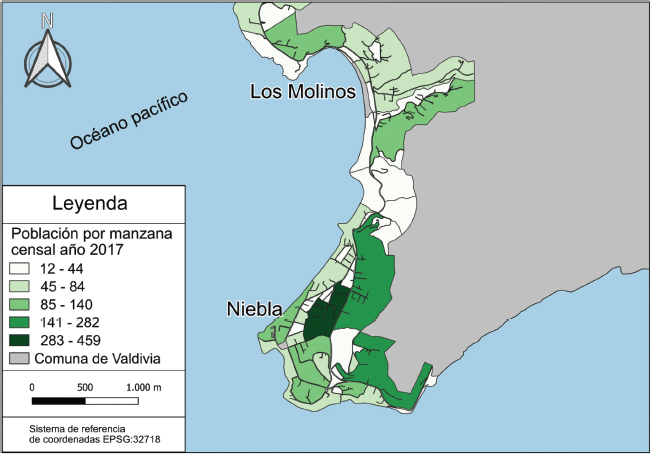 Figura 4. Habitantes por manzana censal