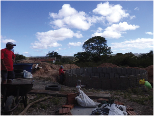 Figura 4. Cisterna sendo construída em 2017 em Pernambuco