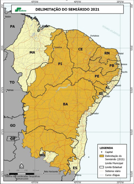 Figura 1. Delimitação oficial do semiárido brasileiro