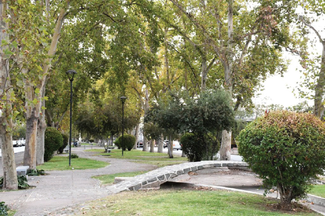 Figura 19. Pequeño puente de piedra, que testimonia que por su arco pasaba antiguamente la acequia que regaba la Alameda Santa Teresita, la cual actualmente ha sido entubada como mediada del plan de modernización de áreas verdes de Los Andes