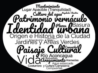 Figura 12. Nube de palabras que grafica a la Cultura del Agua Aconcagüina en las ciudades de San Felipe y Los Andes, a partir de la percepción de actores sociales relevantes en ambas localidades