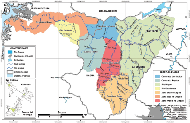 Figura 1. Localización de la cuenca hidrográfica del río Dagua