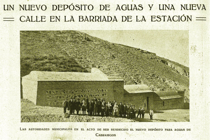 Figura 5. Construcción del nuevo depósito para la Fuente de Cabrahígos en 1924