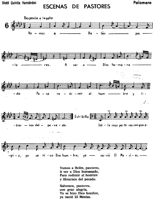 Imagen 3. Partitura de «Escenas de pastores», en Capdevielle (1969: 264).