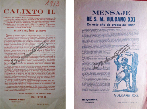 Imagen 8. Bandos del Club Calixto II de 1913 y de S. M. Vulcano XXI de 1927.