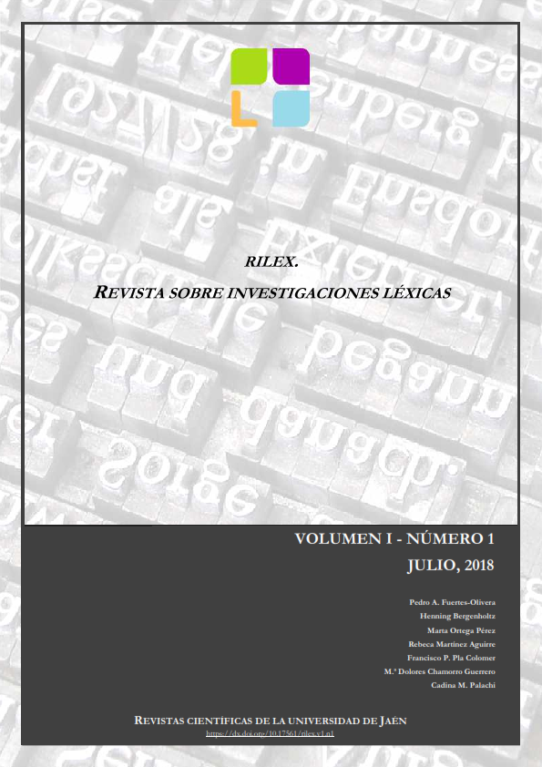 					Ver Vol. 1 Núm. 1 (2018): RILEX. Revista sobre investigaciones léxicas
				